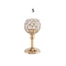 Luxora Golden Crystal Candle Holder  Elegant Tealight  Centerpiece Stand Set Of 1  3 8