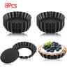 LMETJMA 8 Cm Nonstick Mini Tart Pans  RemovableBottom Egg Tart  Cupcake Molds 8