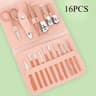 Premium 16Piece Professional Manicure Set With Precision Cuticle Nippers And Leather Travel Case 7
