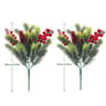 Festive Evergreen Holly  Pine Berry Holiday Table Decor  Set Of 2 Artificial Christmas Greenery Pic 8