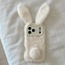 Premium Furry Rabbit Plush Phone Case  Cute 3D ShockResistant IPhone Cover 6