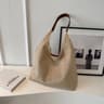 Vintage Suede Hobo Shoulder Bag  Large Capacity Retro Work Tote For Women 8