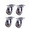 Soft Rubber Swivel Furniture Caster Wheels  4Pack Universal Rolling Casters For Furniture  Carts 6