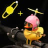 Yellow Rubber Duck Car Ornament With Helmet Propeller  Fun Dashboard Duck Decoration  Squeeze Toy 0