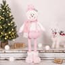 Pink Sequin Telescopic Christmas Doll  SantaSnowmanReindeer Plush Tabletop Decor 11
