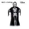 Grim Reaper Costume Set With Hooded Black Cloak  Skeleton Prop  Halloween Cosplay For Kids  Adults 12