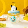 Sanrio Hello Kitty  Kuromi HoneyCan Shaped 420ML Glass Cup With Silicone Lid  Cute Kids Water  Drin 10