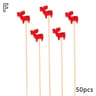 50Piece Christmas Fruit Picks Bamboo Party Fork Set With Santa Snowflake Tree  Reindeer Designs 10