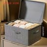 Foldable Storage Box With Lid Large Quilt  Clothes Organizer Under Bed Fabric Storage Bin 7