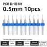 TOOLEYE Carbide PCB Drill Bit Set 10pcs 18 Shank Micro CNC Bits 013175mm 14