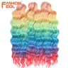 Anna 24 Inch Water Wave Braiding Hair Extensions Ombre Blonde Crochet Curly Deep Wave Synthetic Hai 0