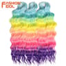 Anna 24 Inch Water Wave Braiding Hair Extensions Ombre Blonde Crochet Curly Deep Wave Synthetic Hai 3