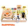 Montessori Busy Board Steering Wheel Dashboard With Lights  Switches  Portable Driving Activity Toy 6