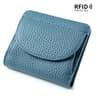Genuine Leather Mini RFID Wallet For Women  Slim Bifold Card Holder With Coin Pocket 8