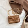 Elegant Embroidered Mini Chain Crossbody Bag  Stylish Women Handbag With Chain Strap  Compact Squar 7
