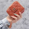 Premium Womens Minimalist Short Wallet  Large Capacity Purse With Tassel Accent 9