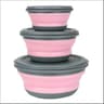 Collapsible Silicone Lunch Box Set With Lids  Portable Camping  Picnic Food Containers 3Piece 6
