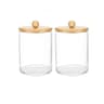 Premium Acrylic Desktop Storage Canister  Clear Organizer Jars  Cotton Rounds Holder Set 10
