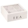 Wooden Tea Box With Clear Lid  Tea Bag Organizer And Tea Storage Box 9Section Desktop Caddy 6