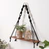 Boho Macrame Wall Hanging Shelf  Floating Wooden Decor Shelf For Bedroom  Living Room 13