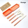 EcoLite 4Piece Portable Travel Cutlery Set  Sustainable EcoFriendly Wheat Straw Tableware With Case 7