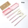 EcoLite 4Piece Portable Travel Cutlery Set  Sustainable EcoFriendly Wheat Straw Tableware With Case 9