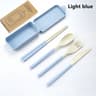 EcoLite 4Piece Portable Travel Cutlery Set  Sustainable EcoFriendly Wheat Straw Tableware With Case 12