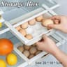 Reversible Refrigerator Egg Organizer Side Door Holder Stackable Egg Tray Storage Box 6