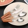 Sapele Wooden Handle Cutlery Set  4Piece Stainless Steel Flatware Collection 1