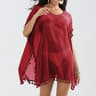 Coastal Breeze Tassel Trim Beach Cover Up Dress  Sheer Mini Swimsuit Cover Up For Women 1