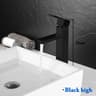 Matte Black Bathroom Sink Faucet  Modern Single Handle Hot  Cold Mixer Tap 6