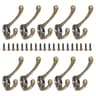 Vintage Bronze Heavy Duty Coat Hooks Set 1020 Pack WallMounted Double Prong Hooks With Screws 6