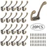 Vintage Bronze Heavy Duty Coat Hooks Set 1020 Pack WallMounted Double Prong Hooks With Screws 7