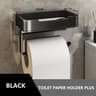 Matte Black Wall Mounted Toilet Paper Holder With Storage Shelf 8