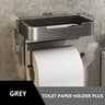 Matte Black Wall Mounted Toilet Paper Holder With Storage Shelf 9