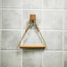 Rustic Wooden Triangle Toilet Paper Holder  NailFree Wall Mounted Bathroom Shelf 9