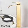 Matte Black Waterfall Bathroom Faucet With Hot  Cold Supply Lines 11