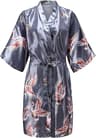 Bridal Bliss Silk Satin Floral Robe  Short Satin Bridesmaid Robe For Weddings  Getting Ready 11