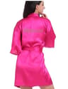 Gold Letter Satin Bridal Robe  Short Wedding Kimono For Getting Ready 16