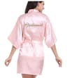 Gold Letter Satin Bridal Robe  Short Wedding Kimono For Getting Ready 11