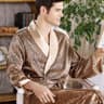 LuxeSilk Mens Satin Kimono Robe  Lightweight Mens Silk Bathrobe In Big  Tall 5XL 0