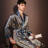 IceSilk Luxe Mens Lightweight Summer Robe  Breathable Printed Bathrobe  Loungewear 3