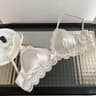 Korean Satin Lace Triangle Bralette  Soft Triangle Cup Bra For Small Bust Support 2