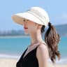 Foldable Wide Brim Ponytail Sun Hat With UV Protection For Women 8
