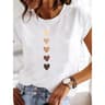 Retro Love Heart Y2K TShirt  Womens Casual Heart Print TShirt Summer ONeck Graphic Tee 3
