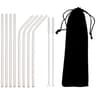 Rainbow Reusable Metal Straws Set With Cleaning Brush  Premium Stainless Steel Drinking Straws For  7