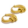 Gold Textured Multilayer Twisted Circle Statement Earrings 7