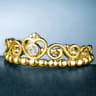 Huitan Crown Ring For Women  Eternity Engagement Ring Wedding Band In Gold Or Silver Tone 0