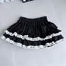 Purple Y2K Fluffy Cake Mini Skirt With White Lace Trim  Sweet Lolita ALine Pleated Skirt 0