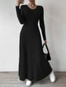 Urban Elegance Knitted Long Sleeve ALine Streetwear Dress For Women 3